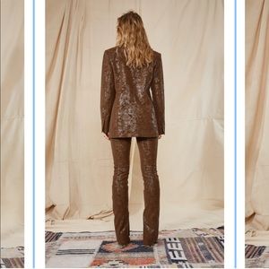 SOLD NWT JADED LONDON Brown PU Flared Leg Trousers
